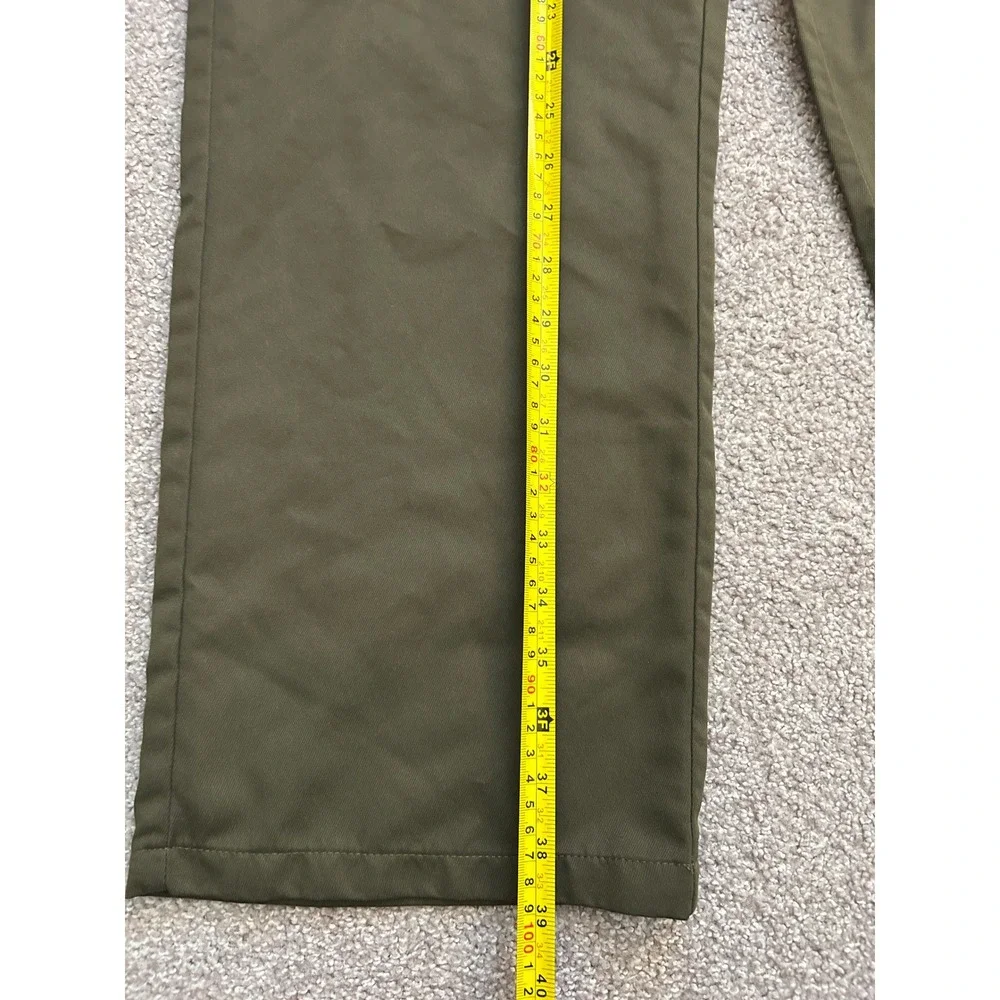 Vintage Cargo Pants Mens Medium Olive Green Excellent Wide Leg Utility Trousers